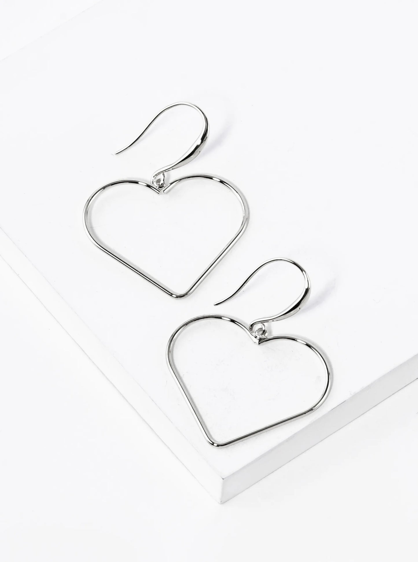 18K Gold Dipped Wire Heart Drop Lightweight Earrings