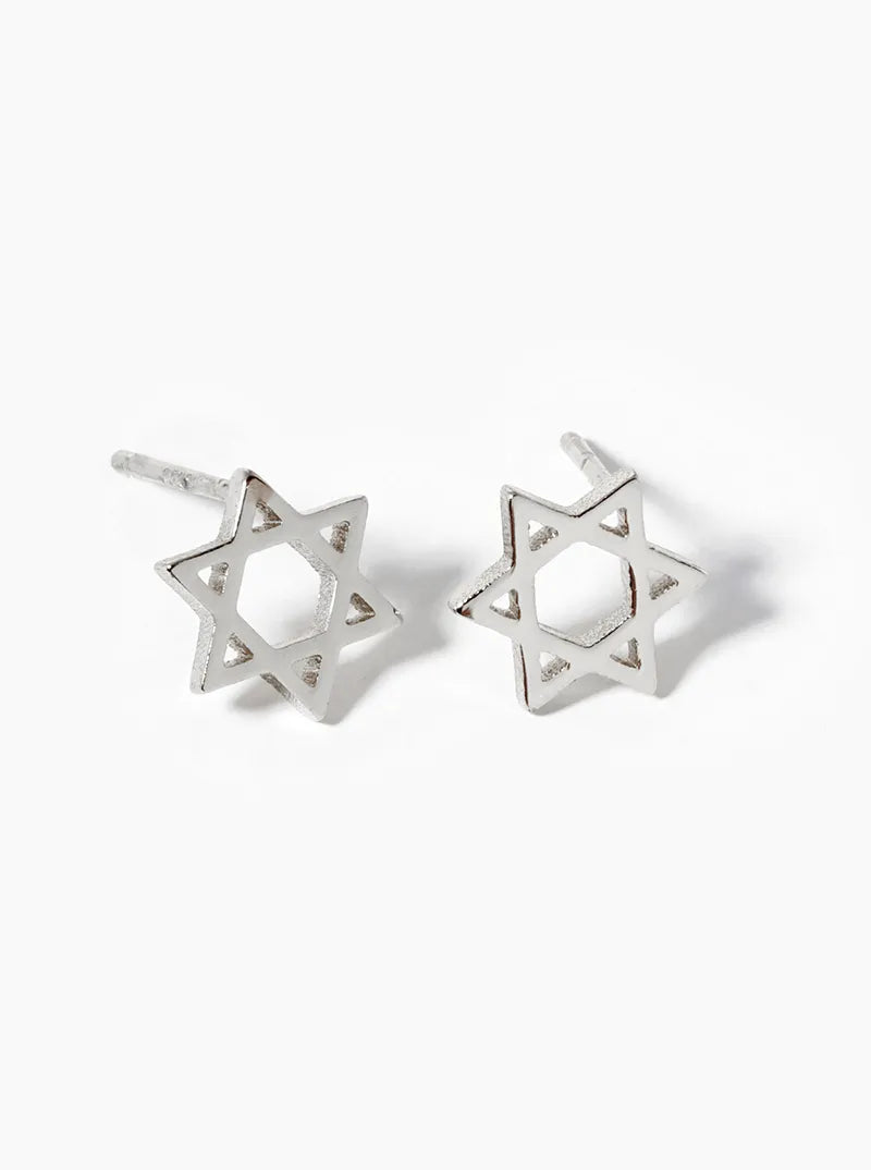 18k Gold Dipped Star Of David Post Stud Earrings