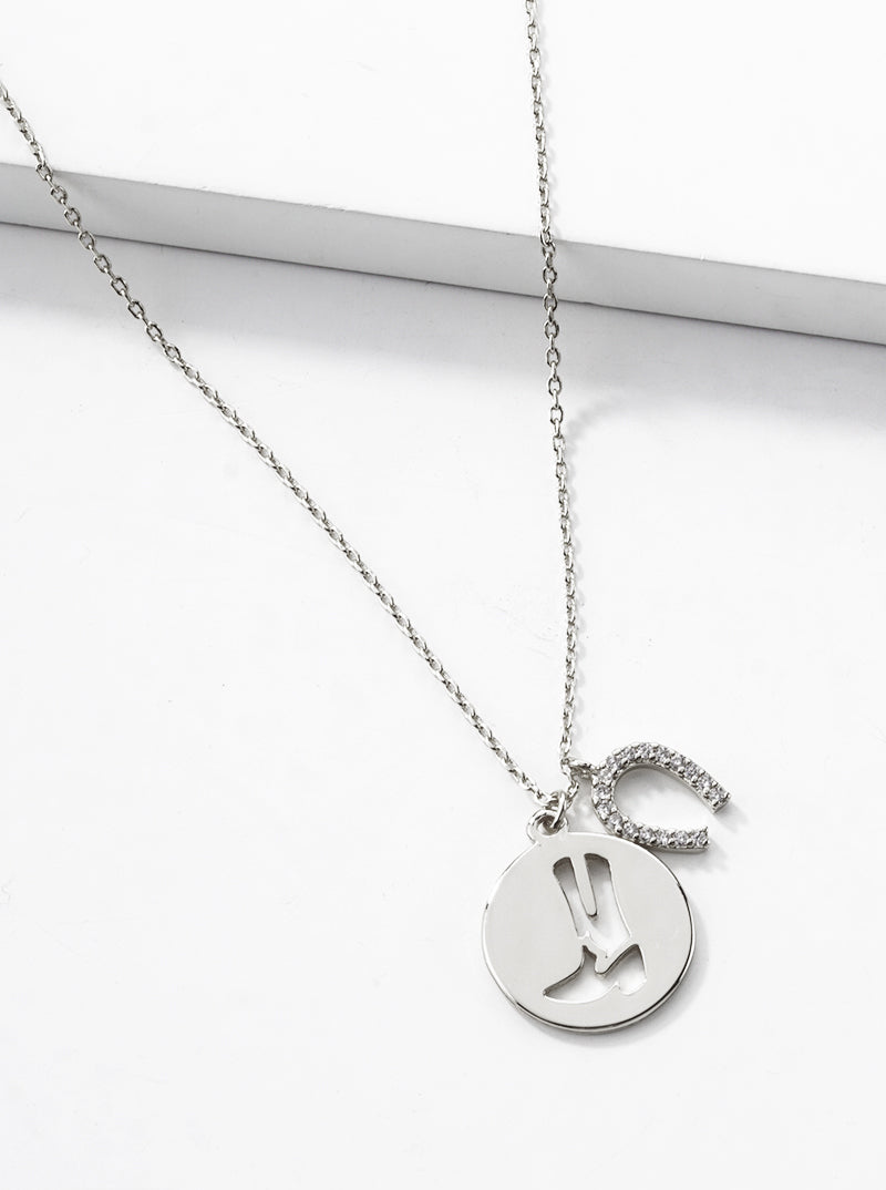 18k Gold Dipped Cowgirl Boot And CZ Pave Horseshoe Pendant Necklace