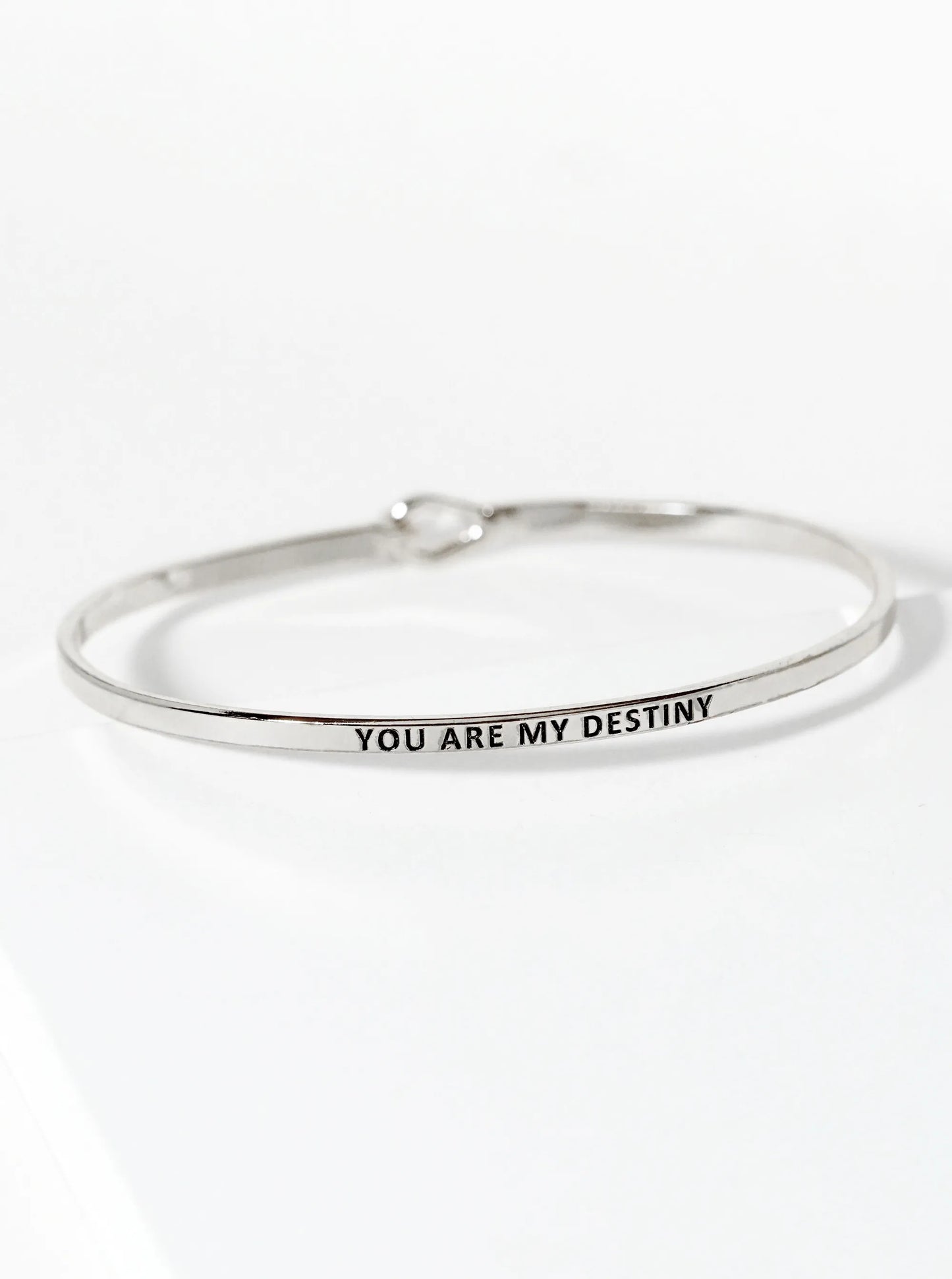 You Are My Destiny Engraved Inspirational Bangle Bracelet
