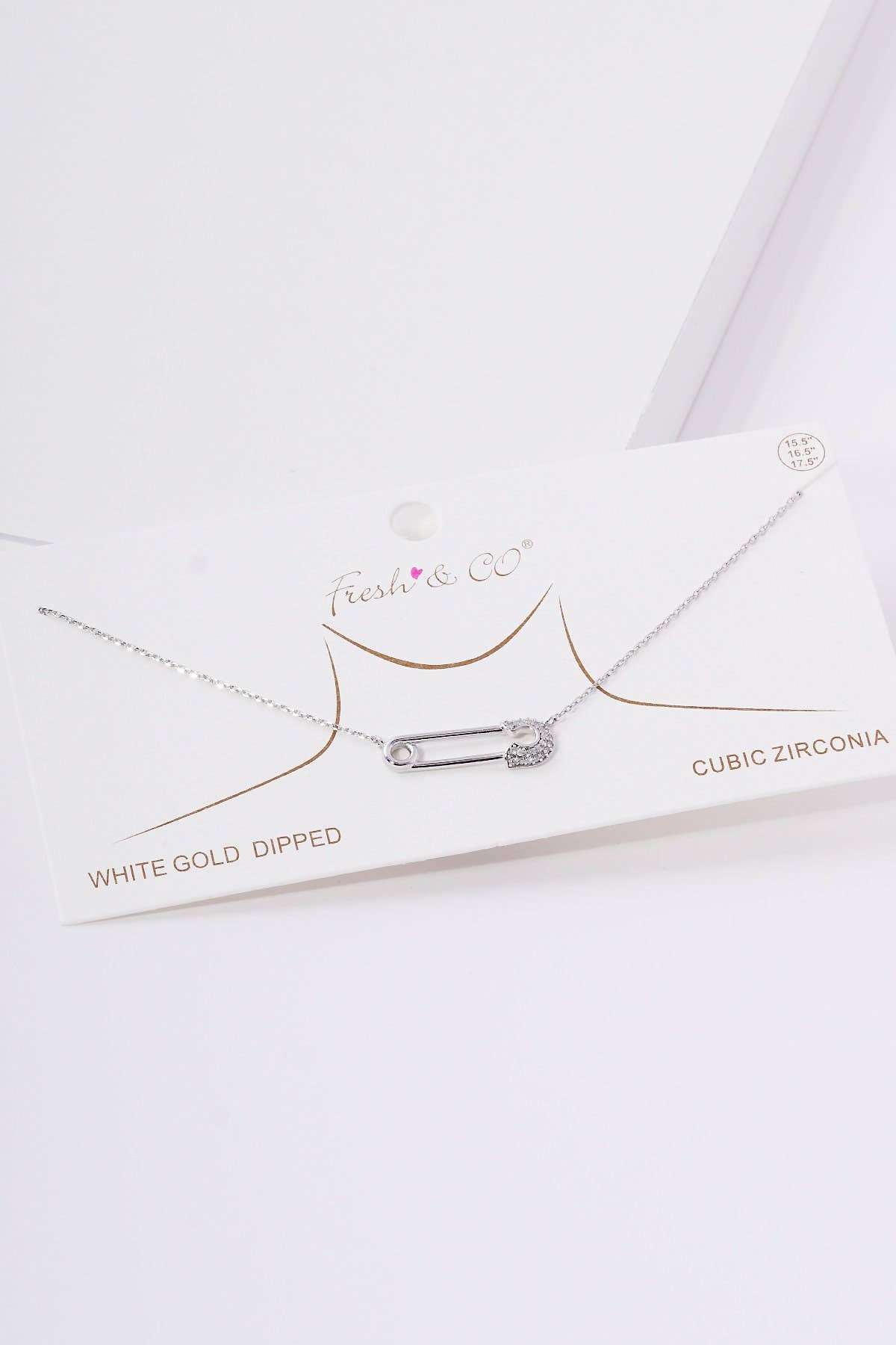 Gold Plated Safety Pin Necklace