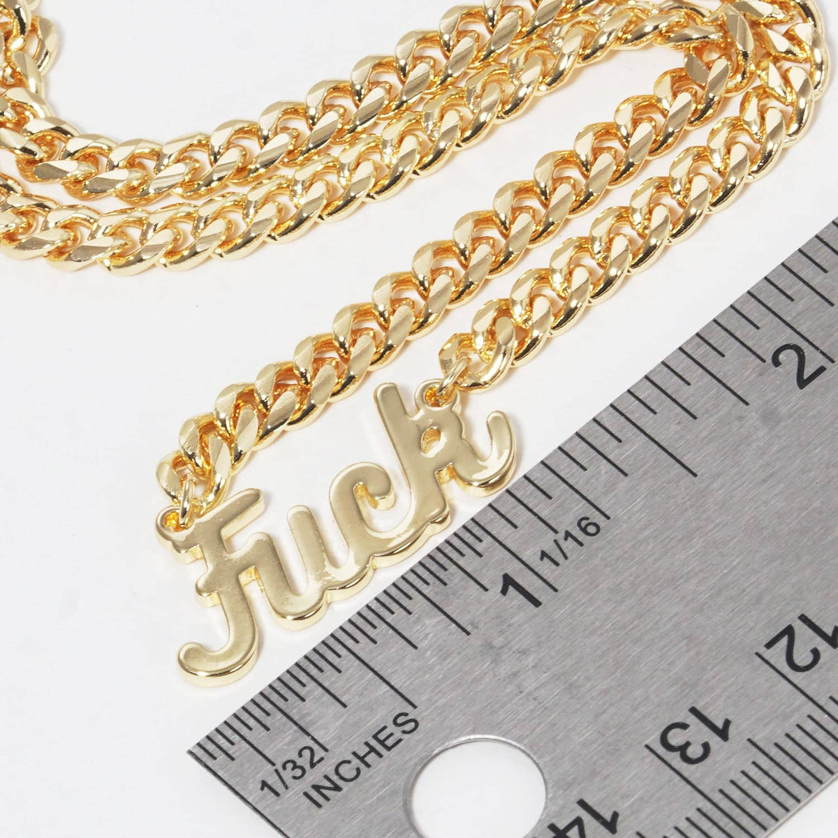Gold Plated Cuban Link F*** Necklace