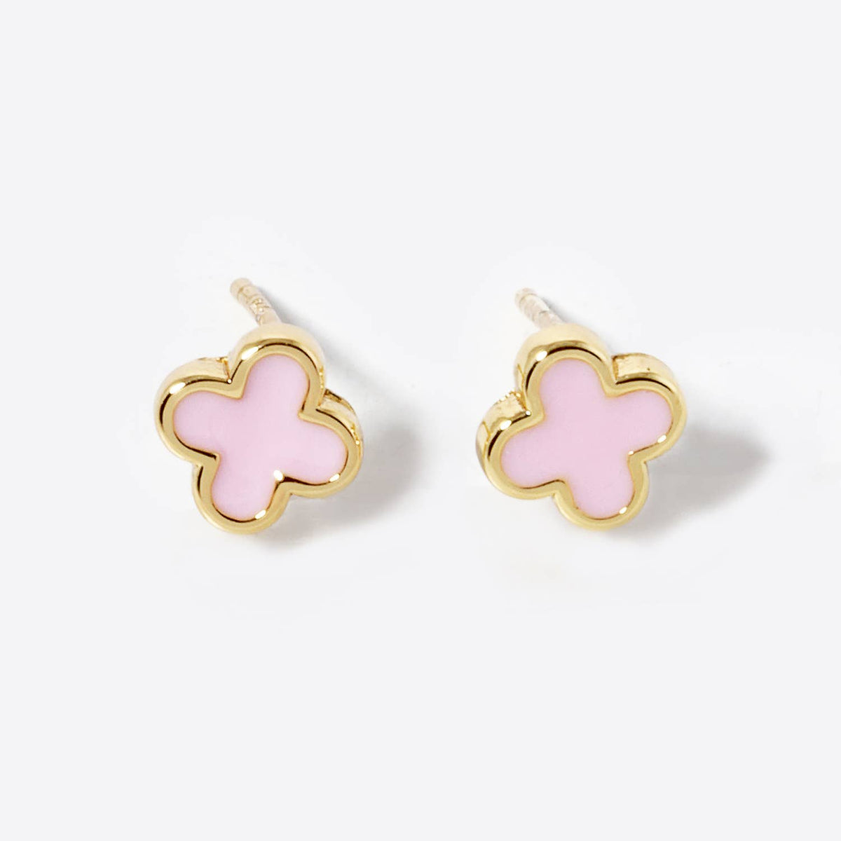 Dainty Clover Stud Earrings | Minimalist Lucky Four-Leaf
