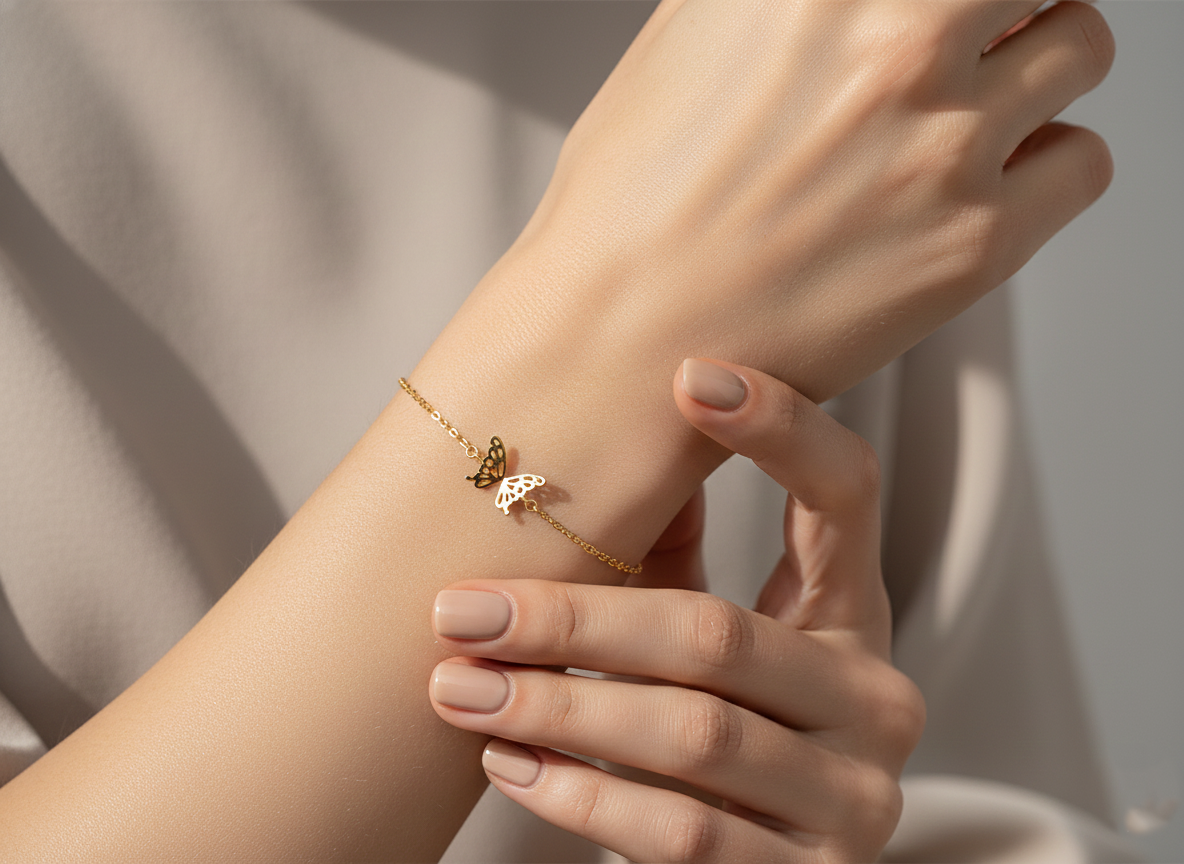 Minimalist Butterfly Charm Bracelet