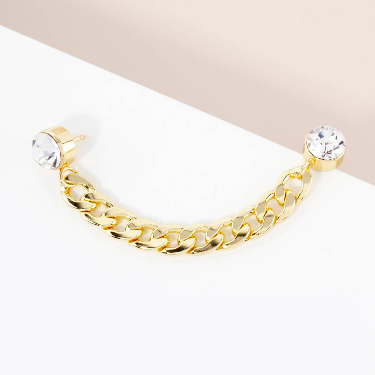 Crystal Curb Chain Cap & Apparel Pin
