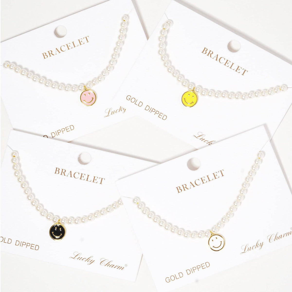 Gold Plated Freshwater Smiley Face Bracelet