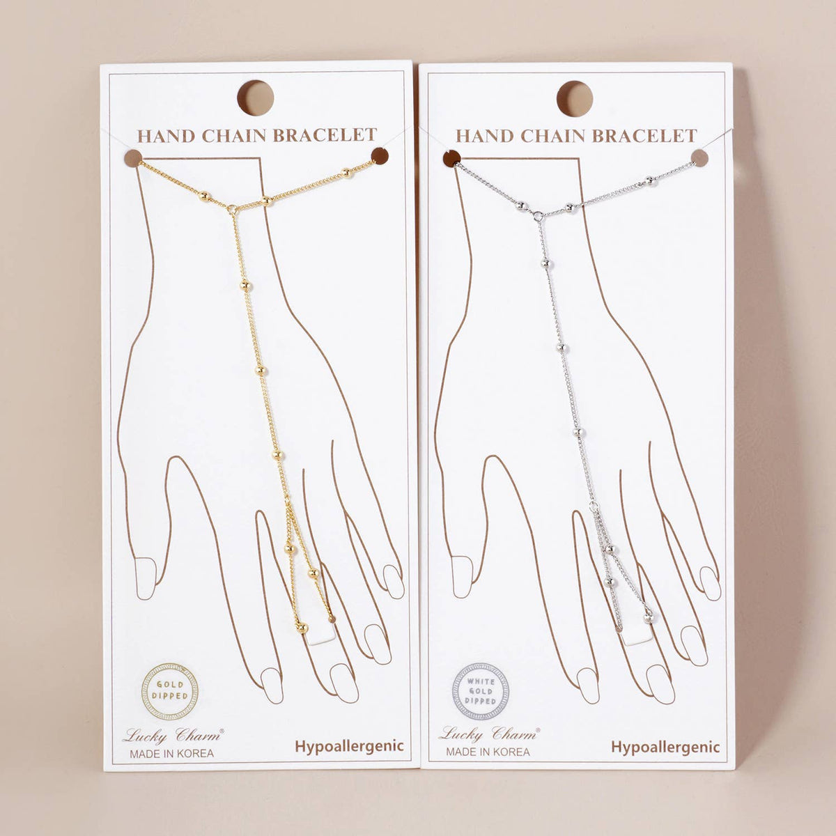 18K-Gold-Dipped Brass Satellite Hand-Chain Bracelet