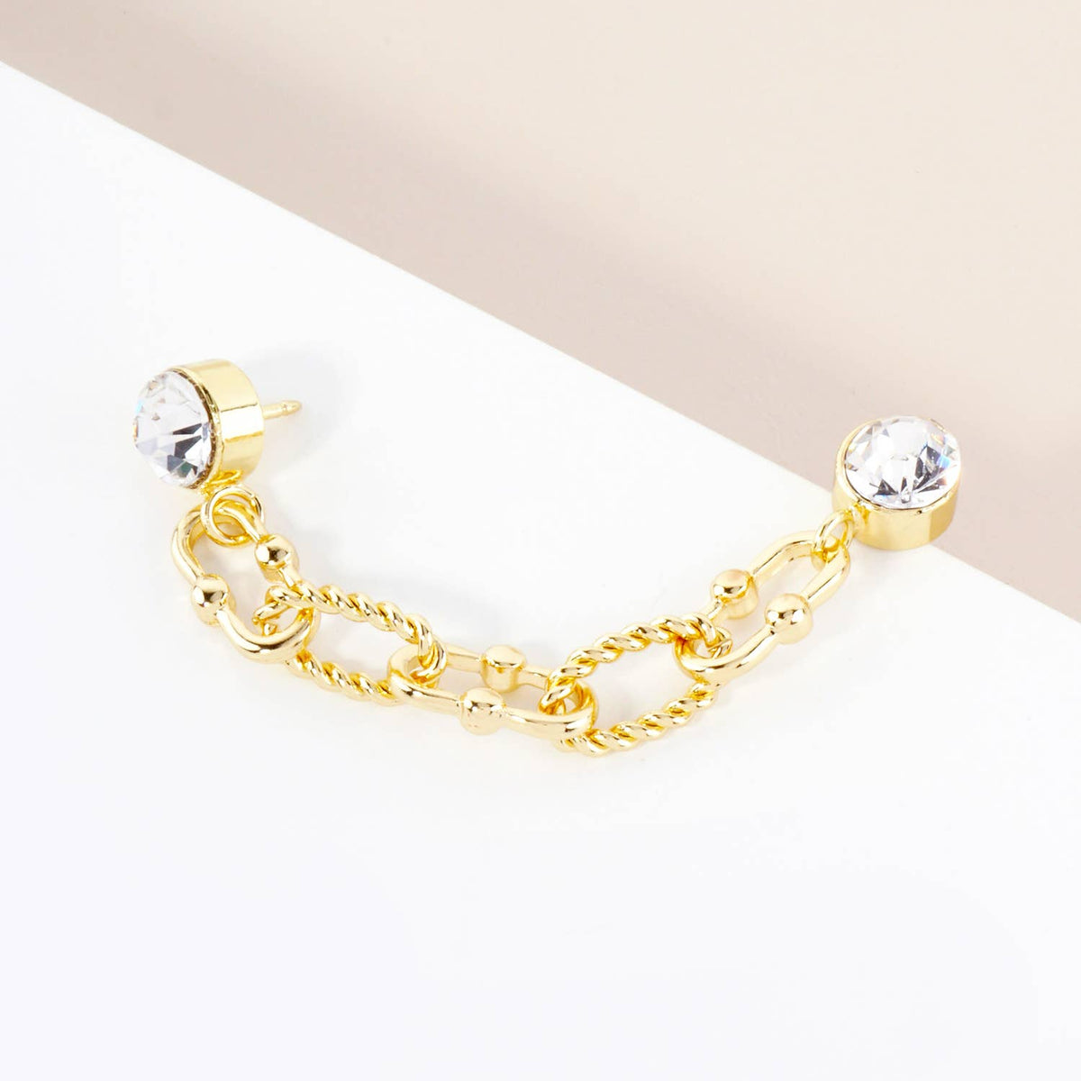 Crystal "Cap & Pin" Chain Brooch Accessory