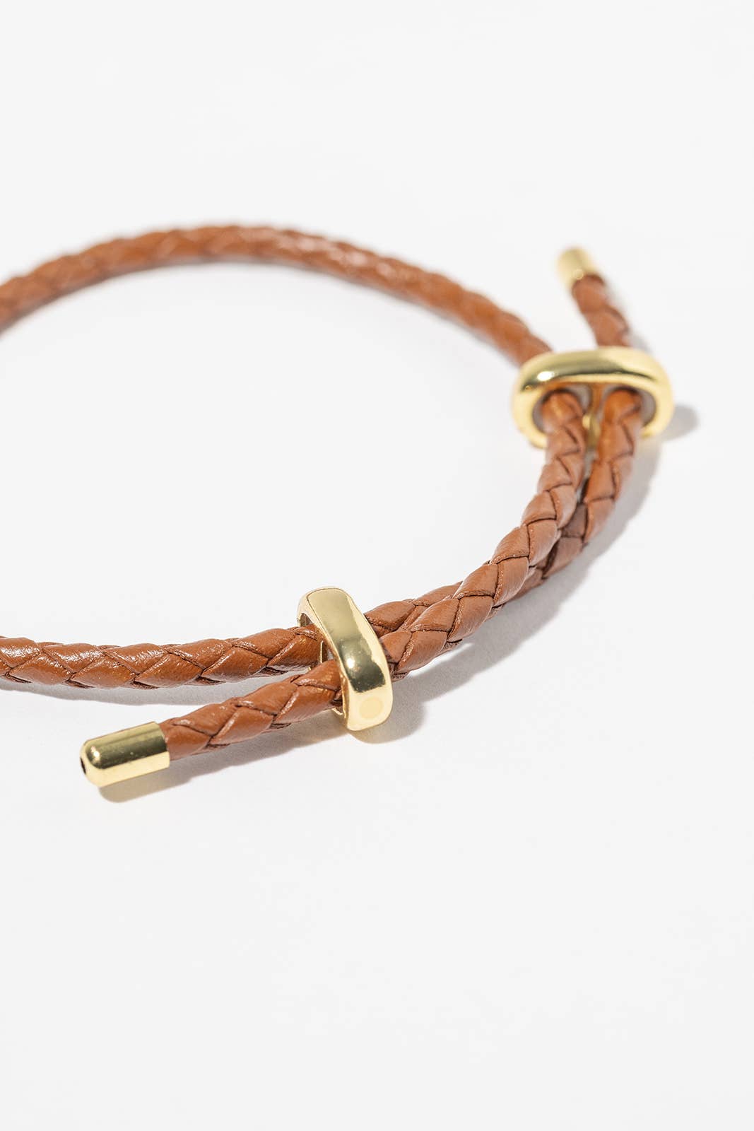 The Radiance Within Braided Leather & Gold Accent Bracelet
