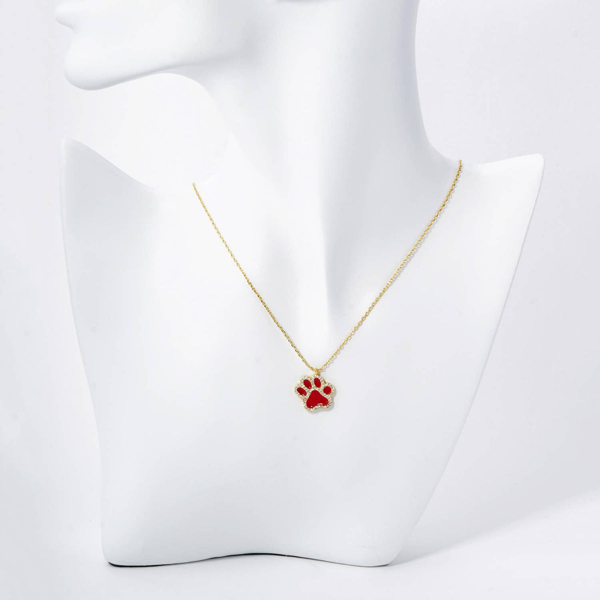 Game Day Enamel Paw Pendant Necklace.