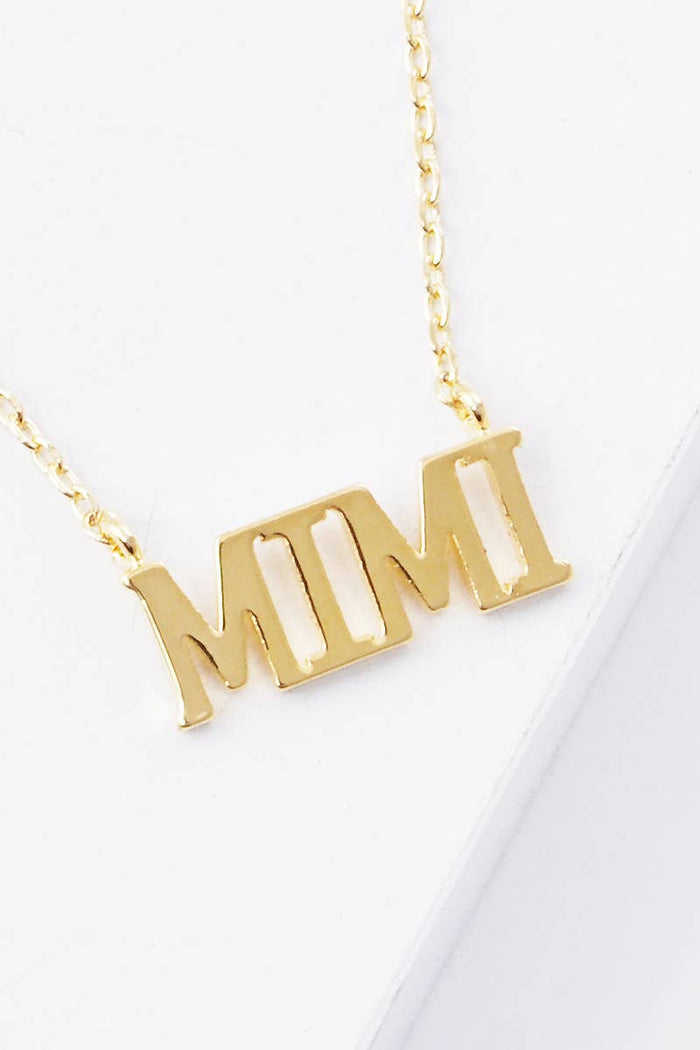 Gold Plated Bold Letter Mimi Necklace