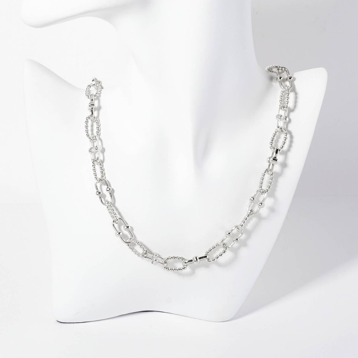 Rope-Texture Polished Brass Chain Necklace