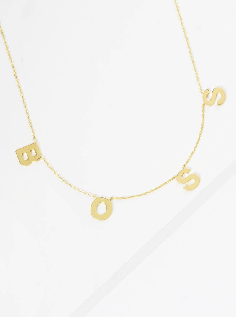 Mini Spaced Letter BOSS Necklace