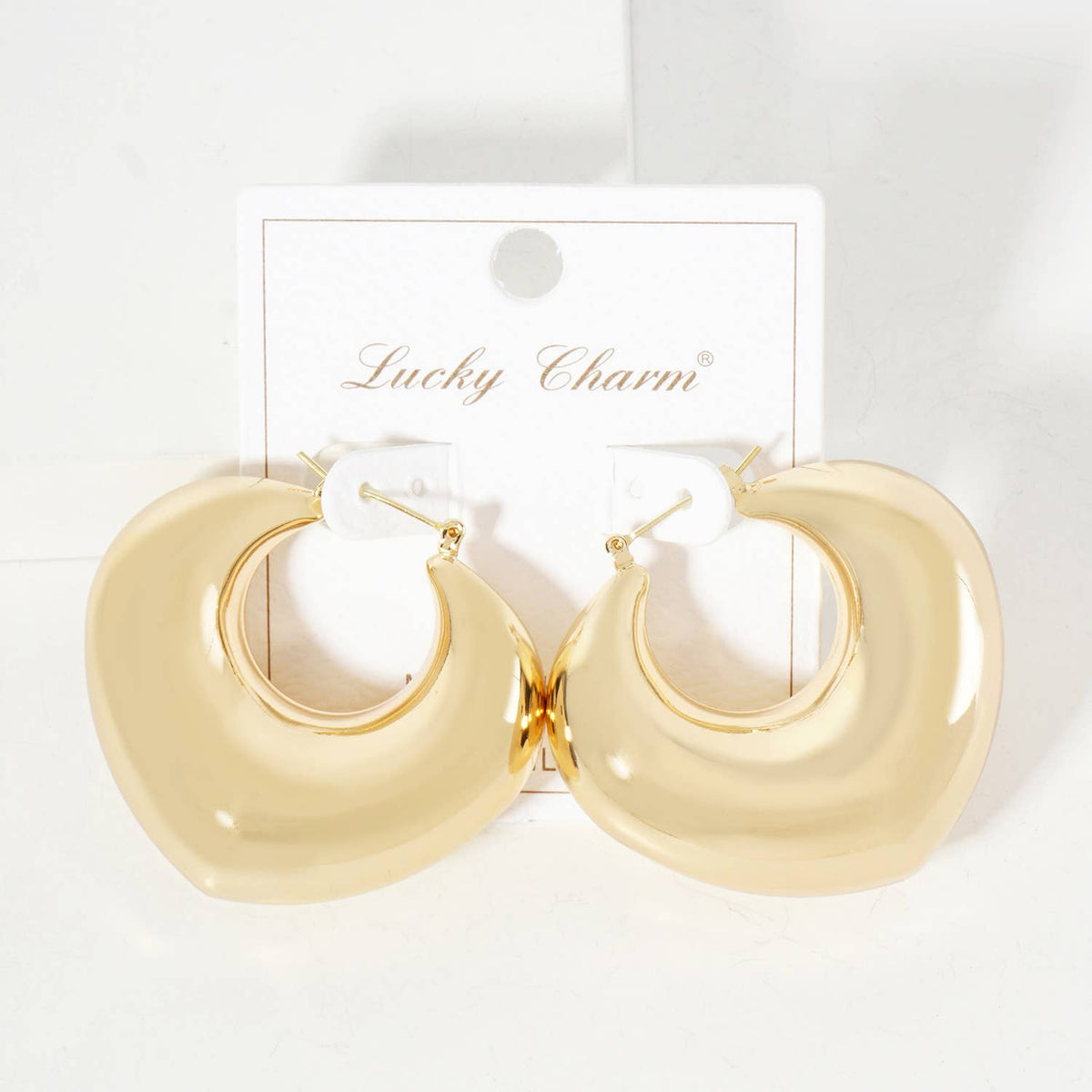 Hollow Tapered Heart Tube Latch-Back Hoop Earrings