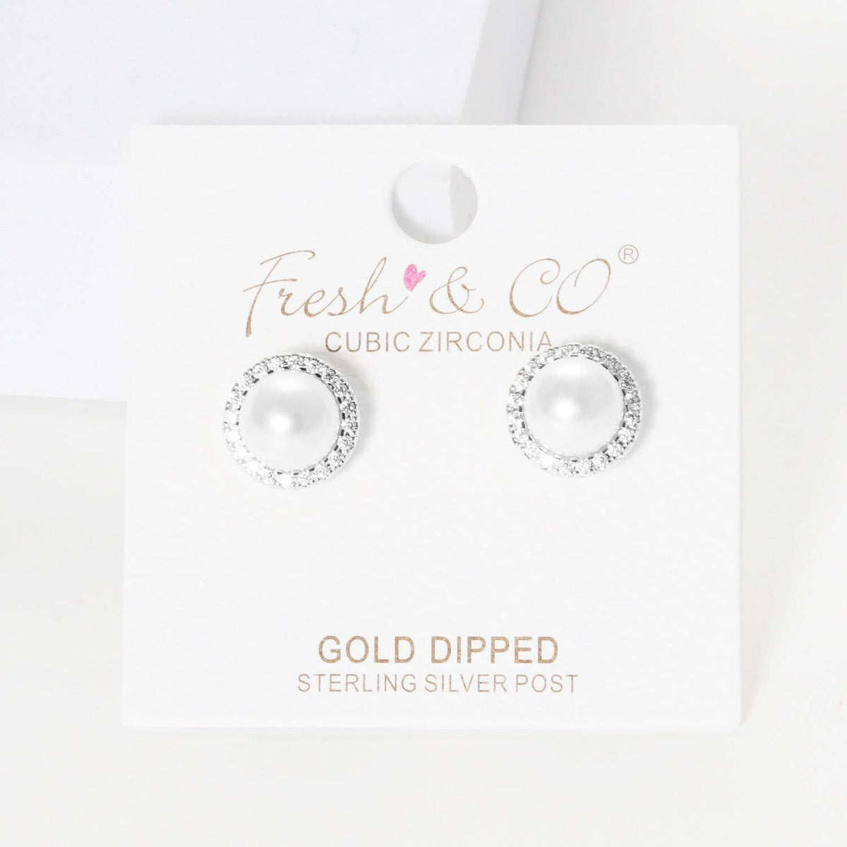 Gold Freshwater Halo Pearl Stud Earrings