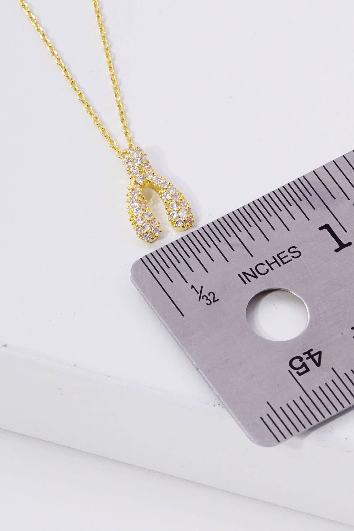 Gold Plated Wishbone Necklace