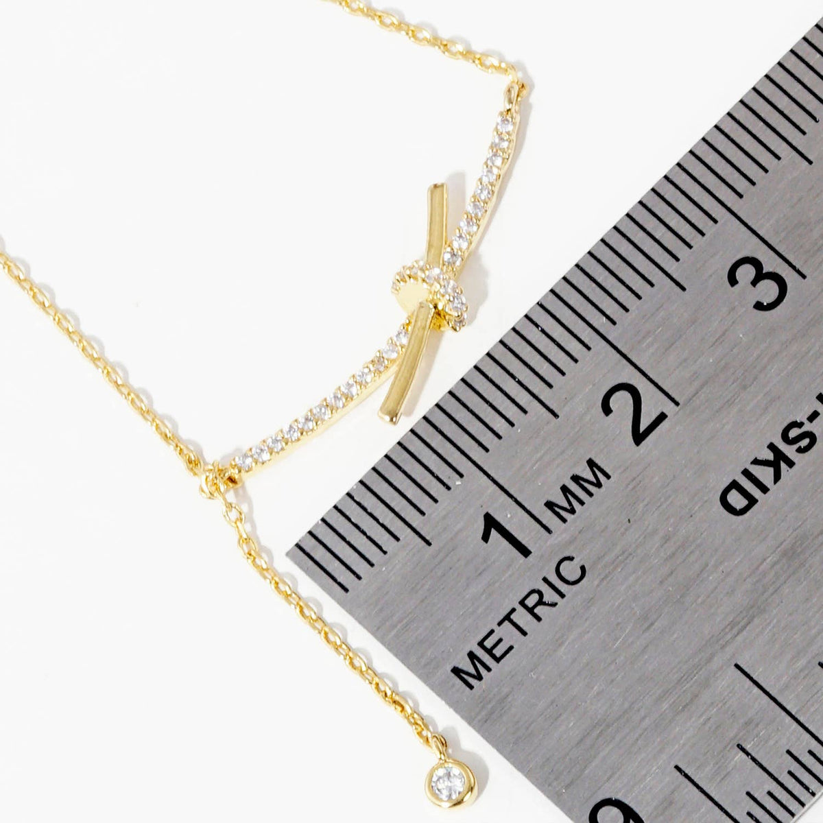 Gold Plated T Bar Rope Necklace