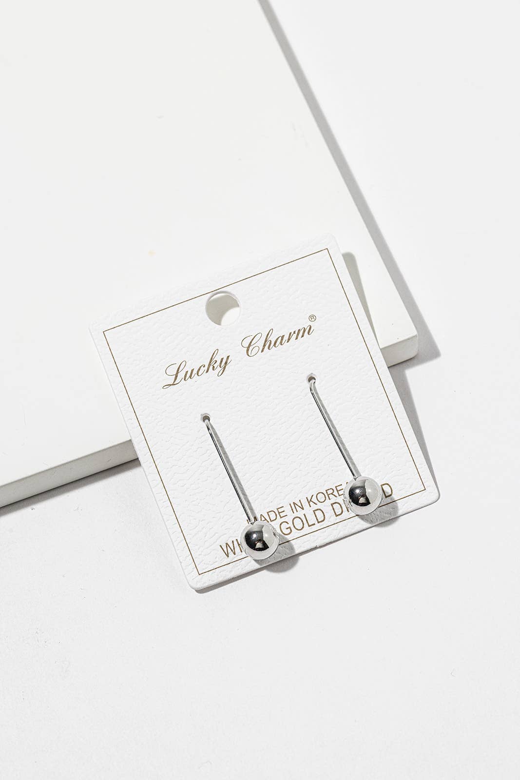 Long Hook Ball Drop Earrings – Metal Ball & Pearl Ball, Gold
