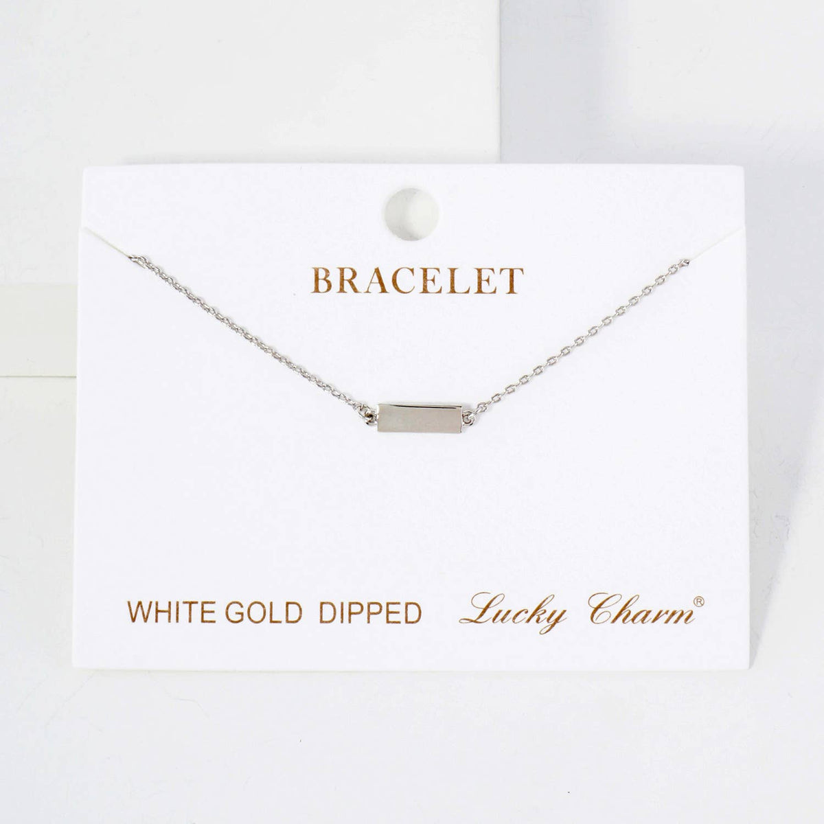 Polished Brass Rectangle Chain Bracelet