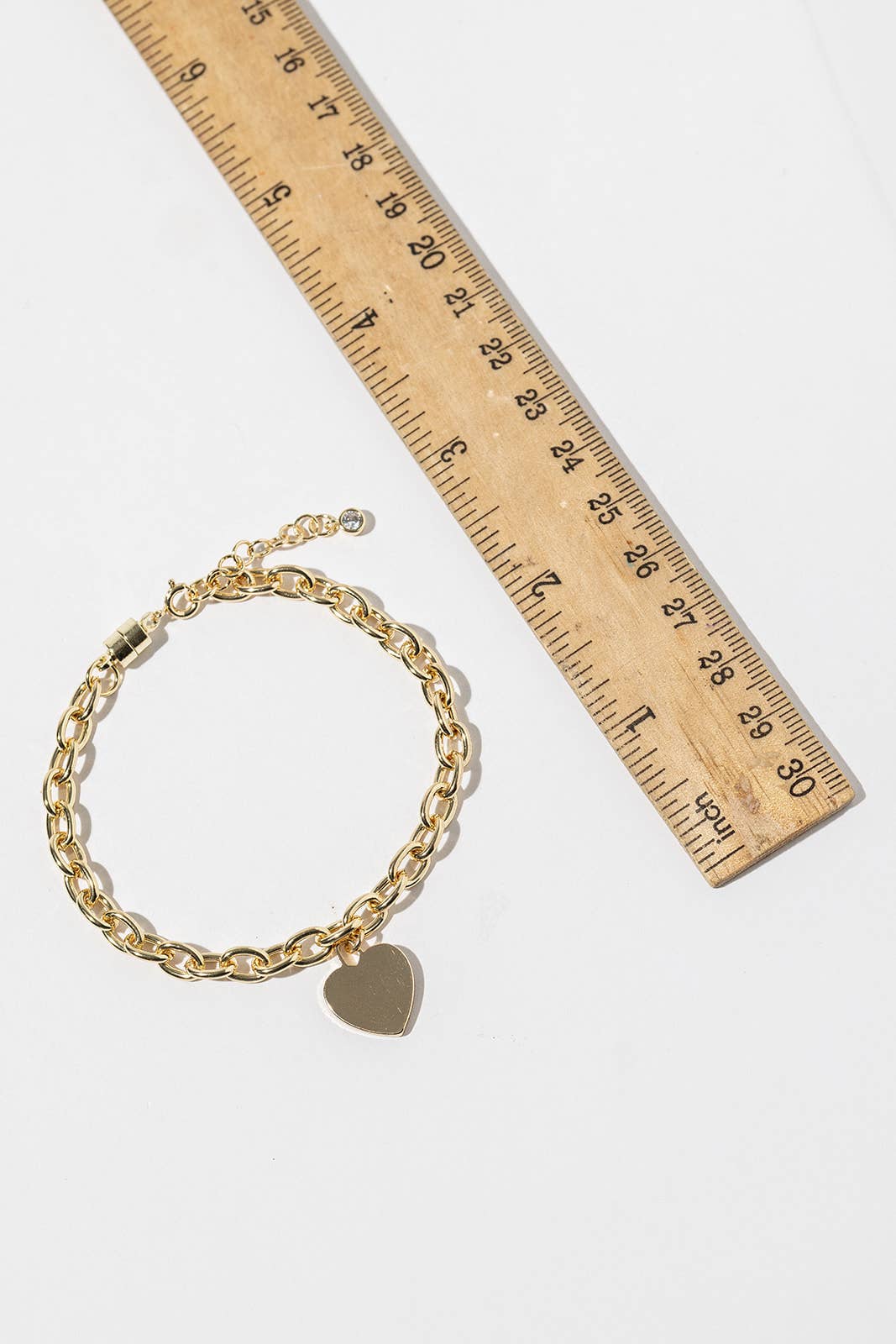 Magnetic Clasp Heart Charm Link Bracelet