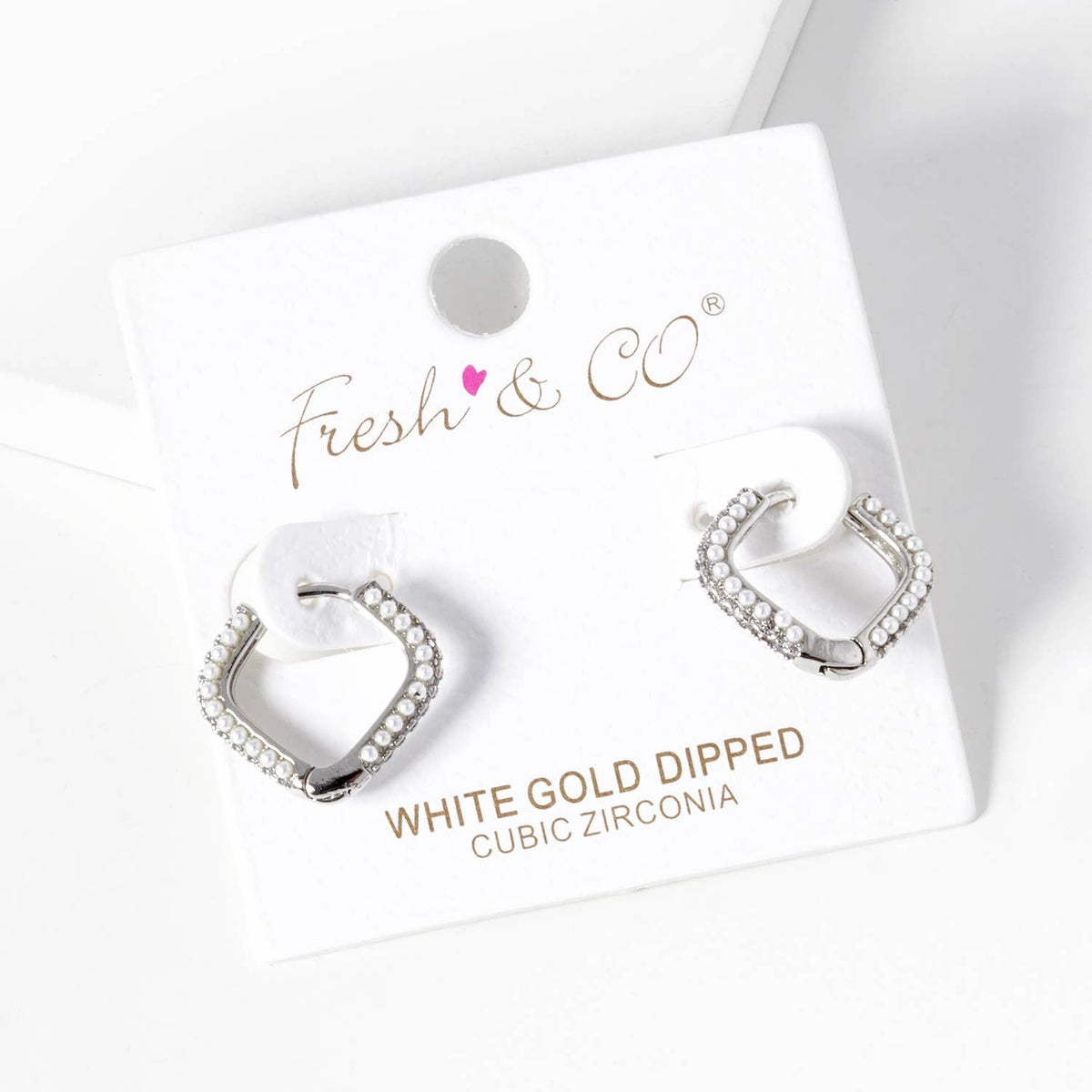 Dainty Triple Row Pave Cubic Zirconia Huggie Hoop Earrings