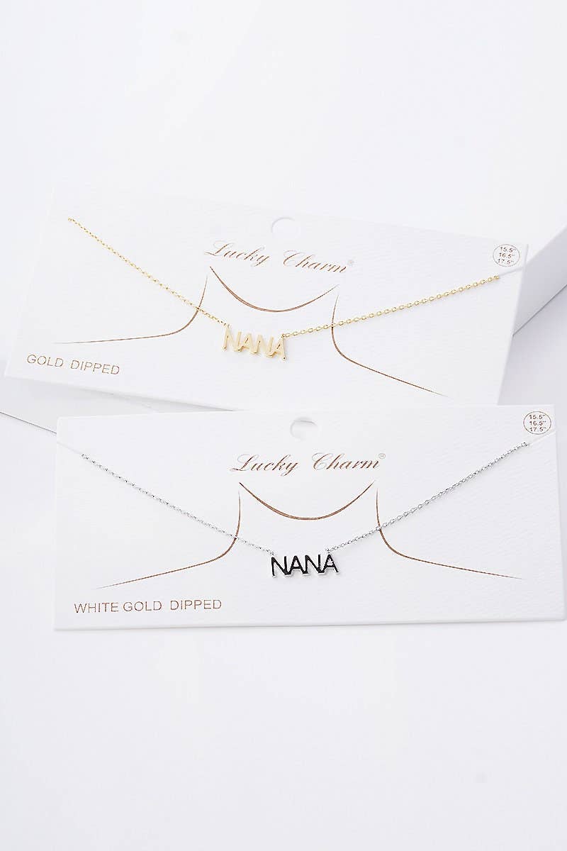 Gold Plated Bold Letter NANA Necklace