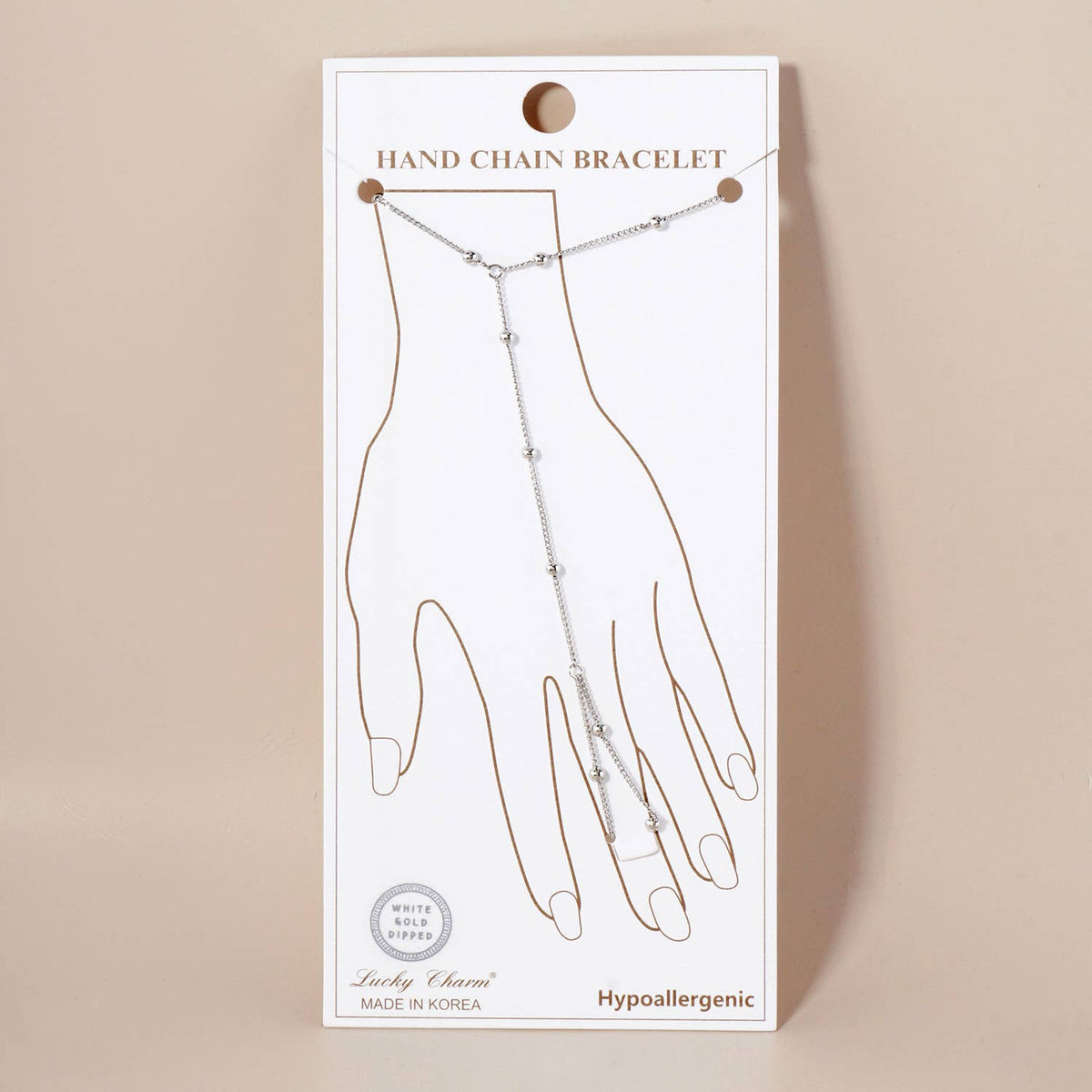 18K-Gold-Dipped Brass Satellite Hand-Chain Bracelet