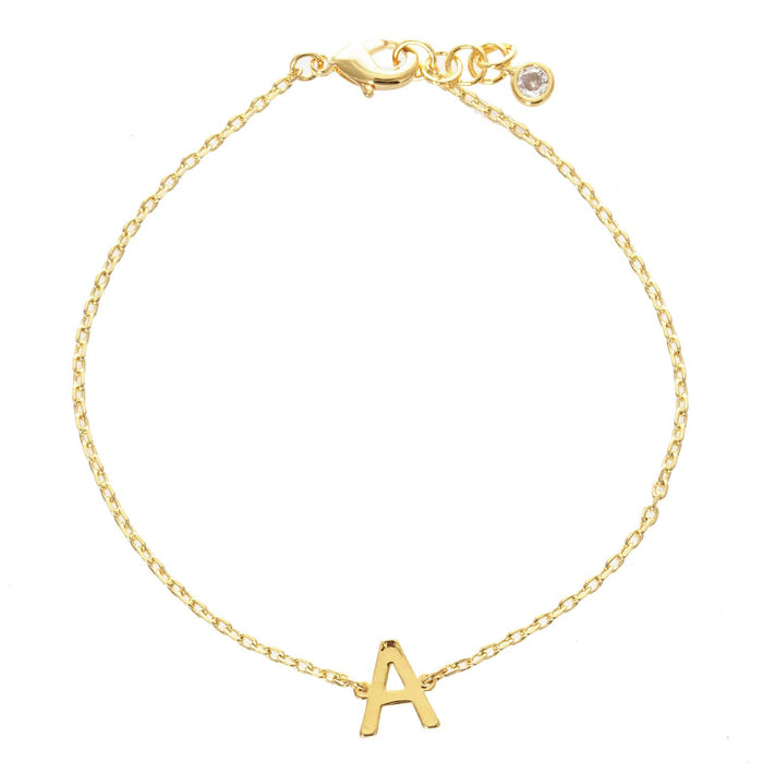 Gold Plated Initial Letter Bracelet