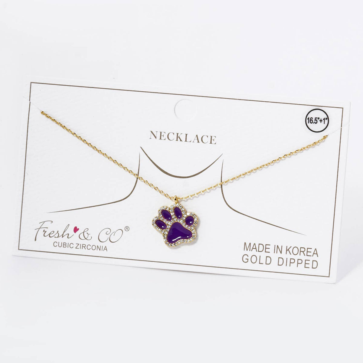 Game Day Enamel Paw Pendant Necklace.