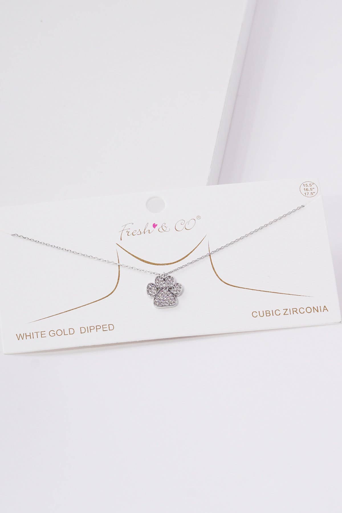 Gold Dog Paw Print Necklace