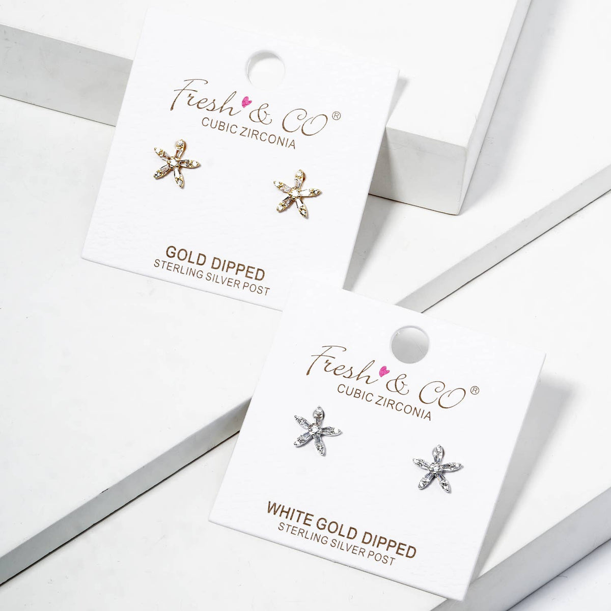 Dainty Star Cubic Zirconia Stud Earrings