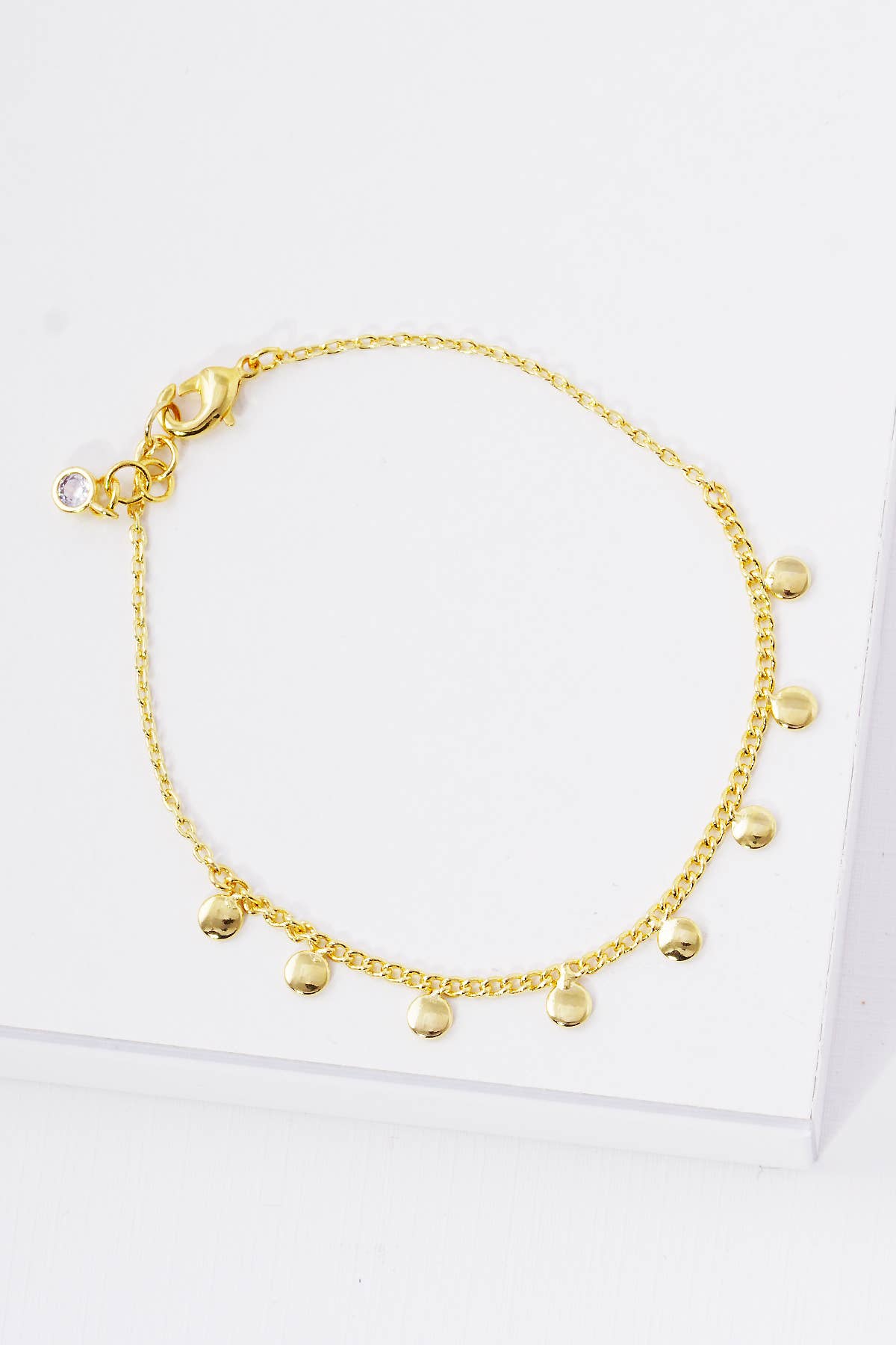 Minimalist Floating Disc Charm Bracelet