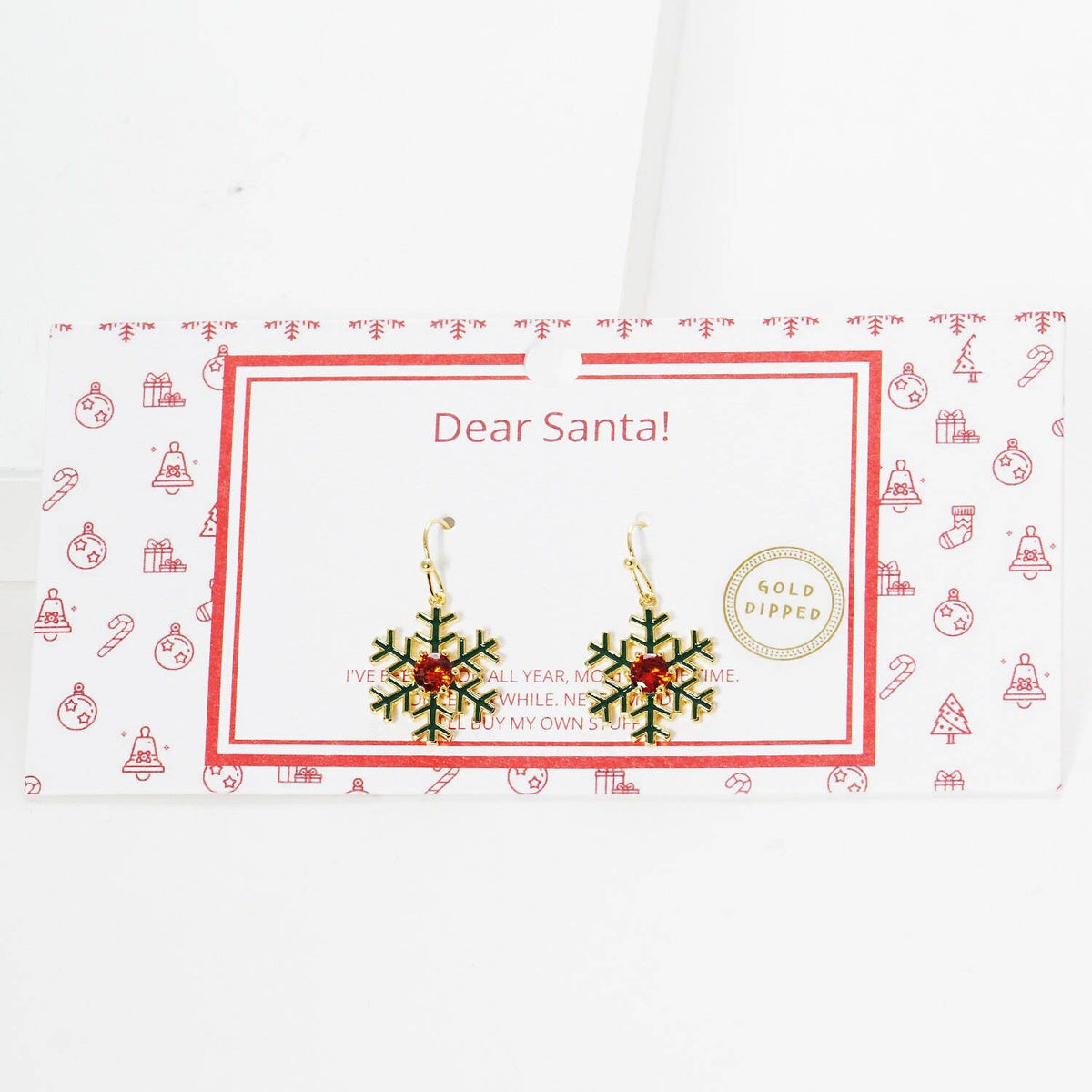 Gold Plated Snowflake Earrings