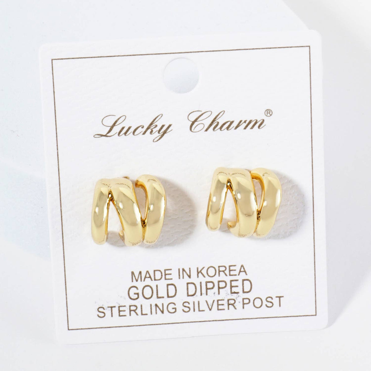 18K Gold Dipped Dainty Spiral 13mm Mini Hoop Earrings