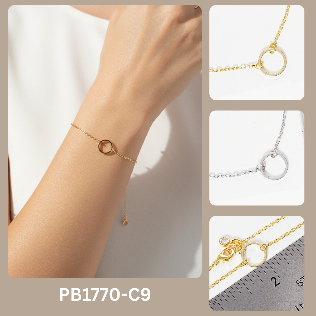 Minimalist Circle Charm Bracelet