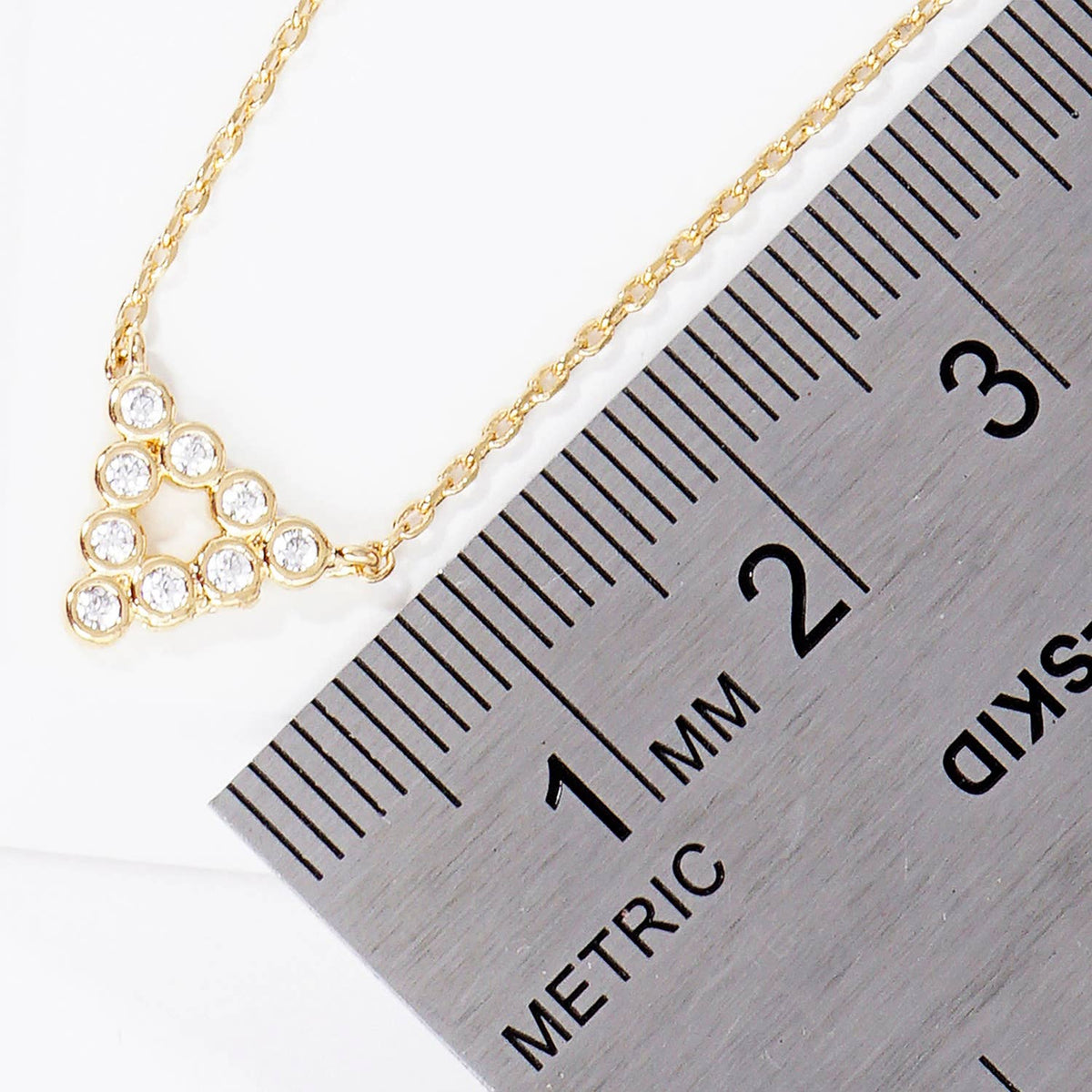 Open Triangle Pave Charm Necklace