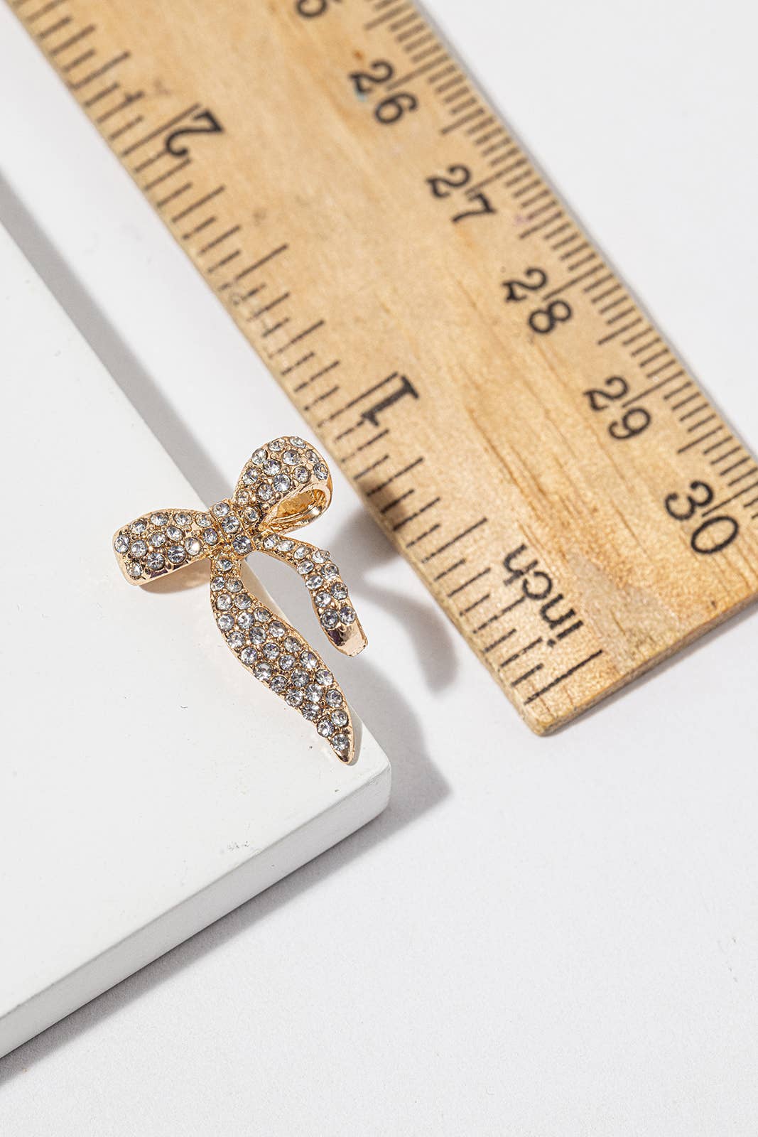 Crystal Bow Stud Earrings – Pavé Ribbon Bow, Gold & Silver