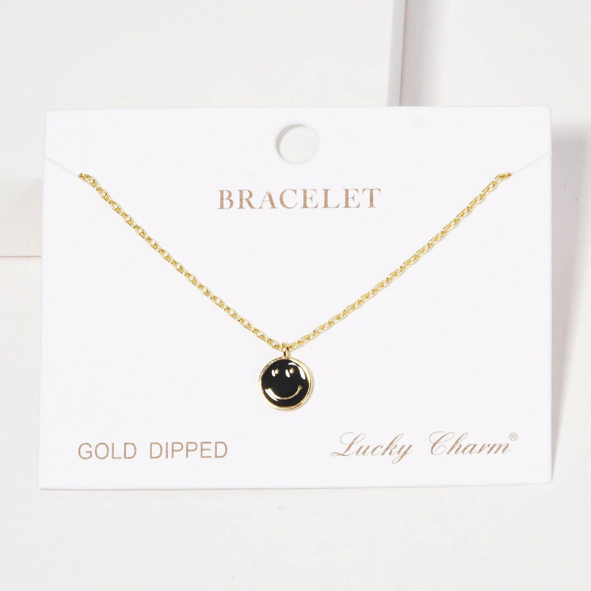 Gold Plated Smiley Face Chain Bracelet
