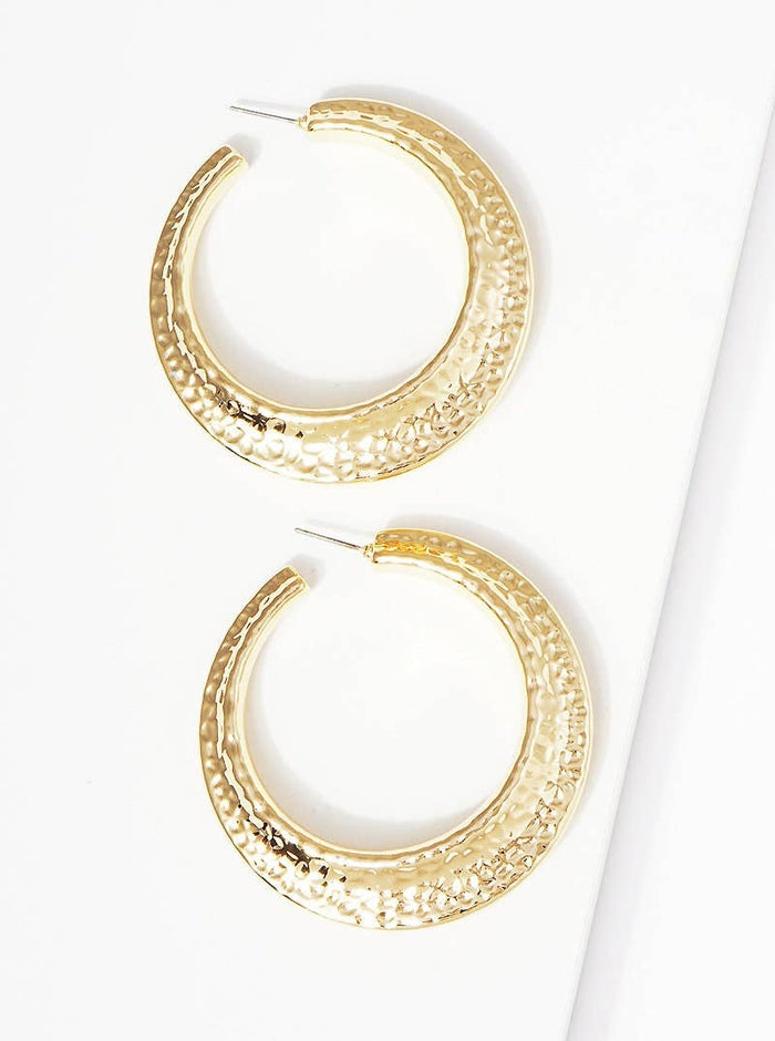 Gold Plated Chunky Snake Skin Hoop Earrings