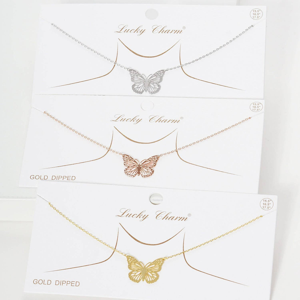 Gold Plated Dainty Butterfly Charm Necklace