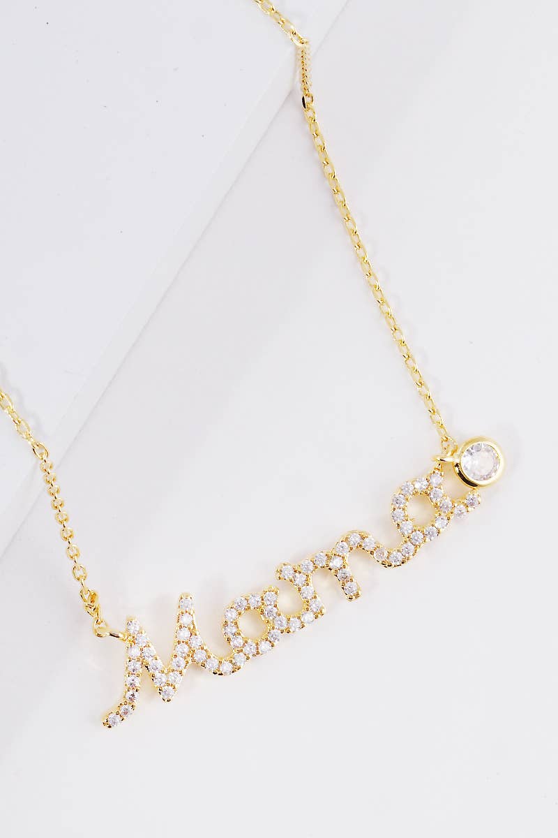 Gold Plated Birthstone Mama Necklace