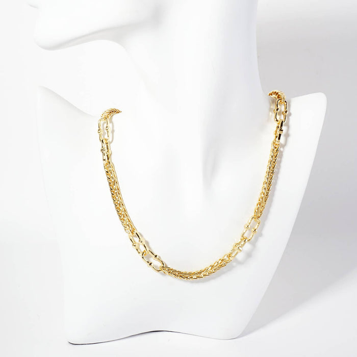 18K-Gold-Dipped Polished Brass 5mm Wheat-Chain Necklace
