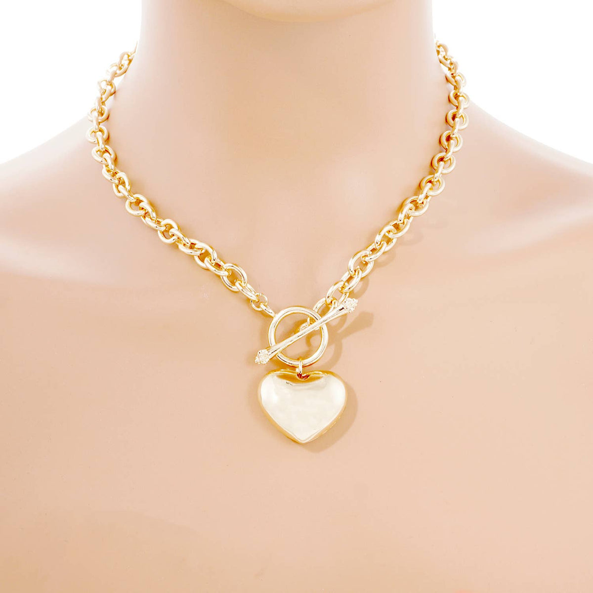 Gold Plated Heart Pendant Necklace