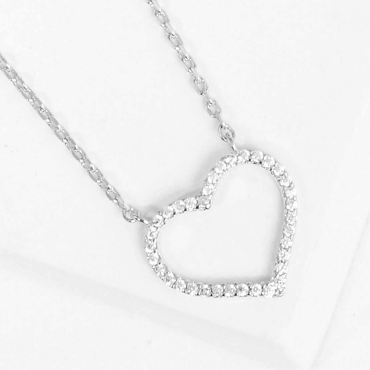 Pave Heart Pendant Necklace