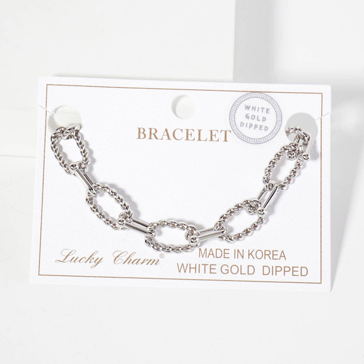 Twisted Link & Bar Chain Bracelet