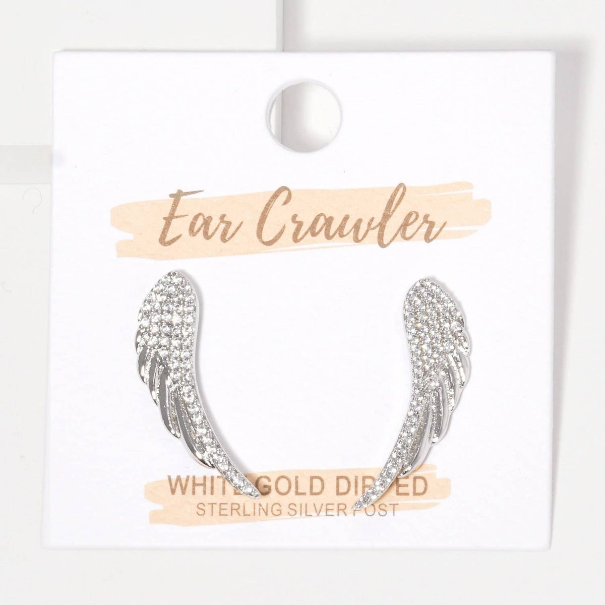 Gold Angel Wing Ear Crawler Earrings