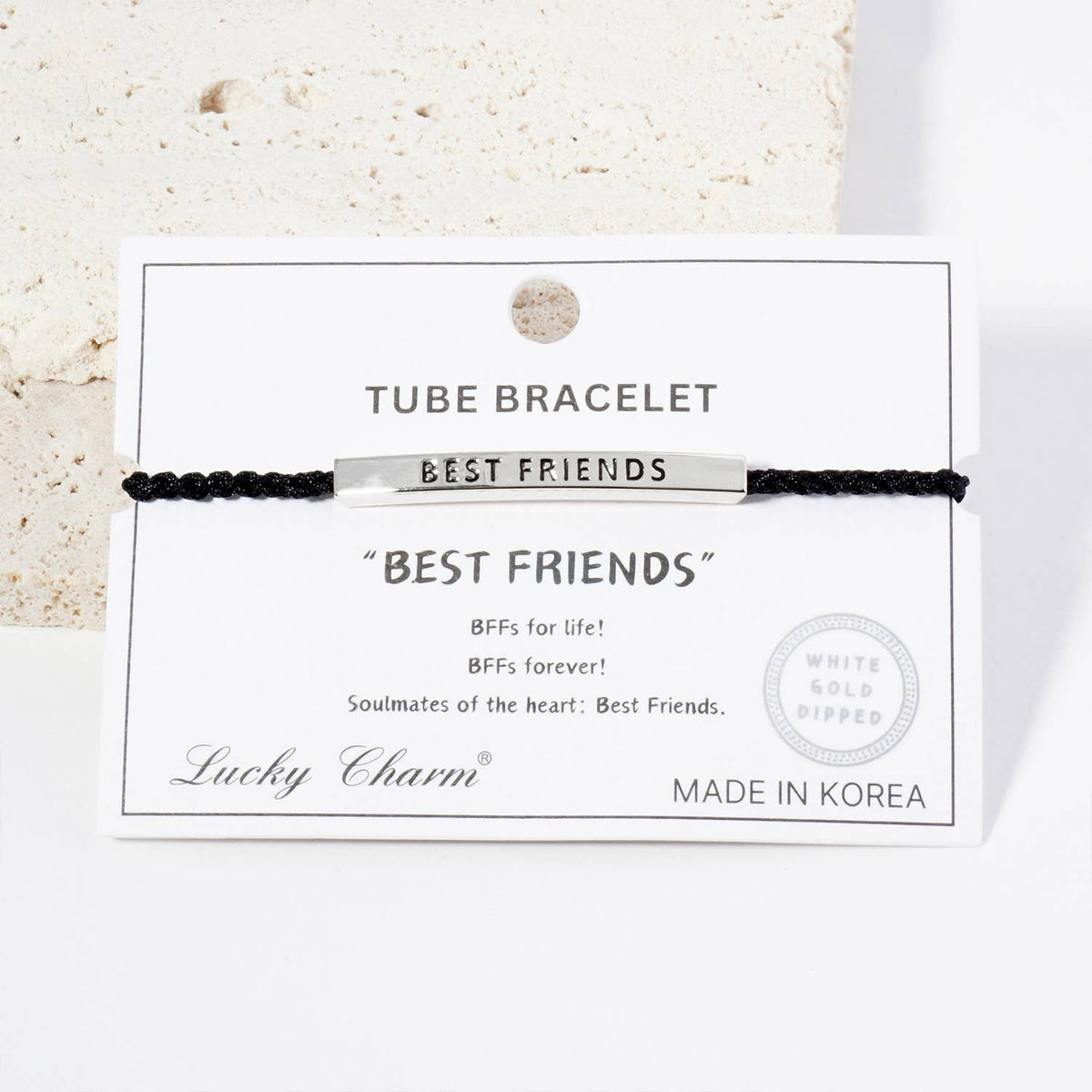 Inspirational Messages "Best Friends" Tube Bar Bracelet