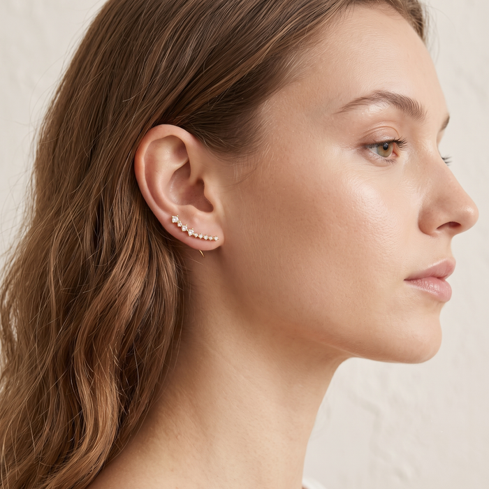 Cubic Zirconia Ear Crawlers