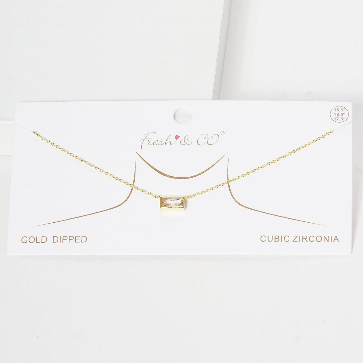 Gold Plated Baguette Necklace