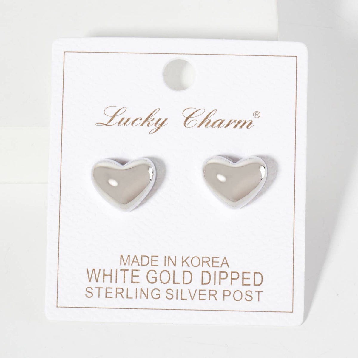 Polished Brass Heart-Shaped Stud Earrings